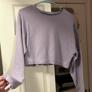 M Zara cropped lavender sweater